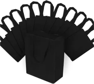 8x4x10 Small Black Sewn Reusable Fabric Bags