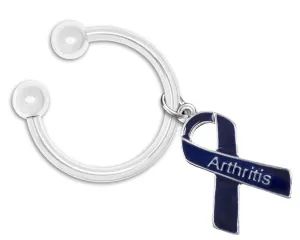 Arthritis Awareness Dark Blue Keychains