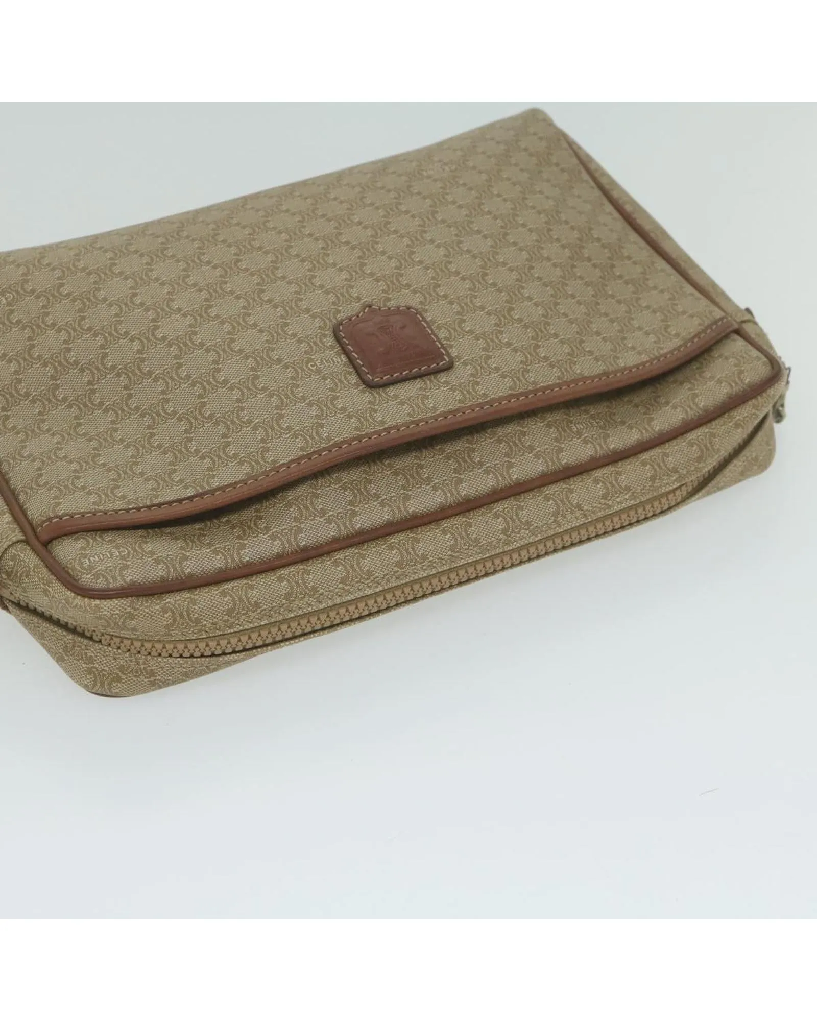 Authentic Beige Macadam Canvas Clutch Bag