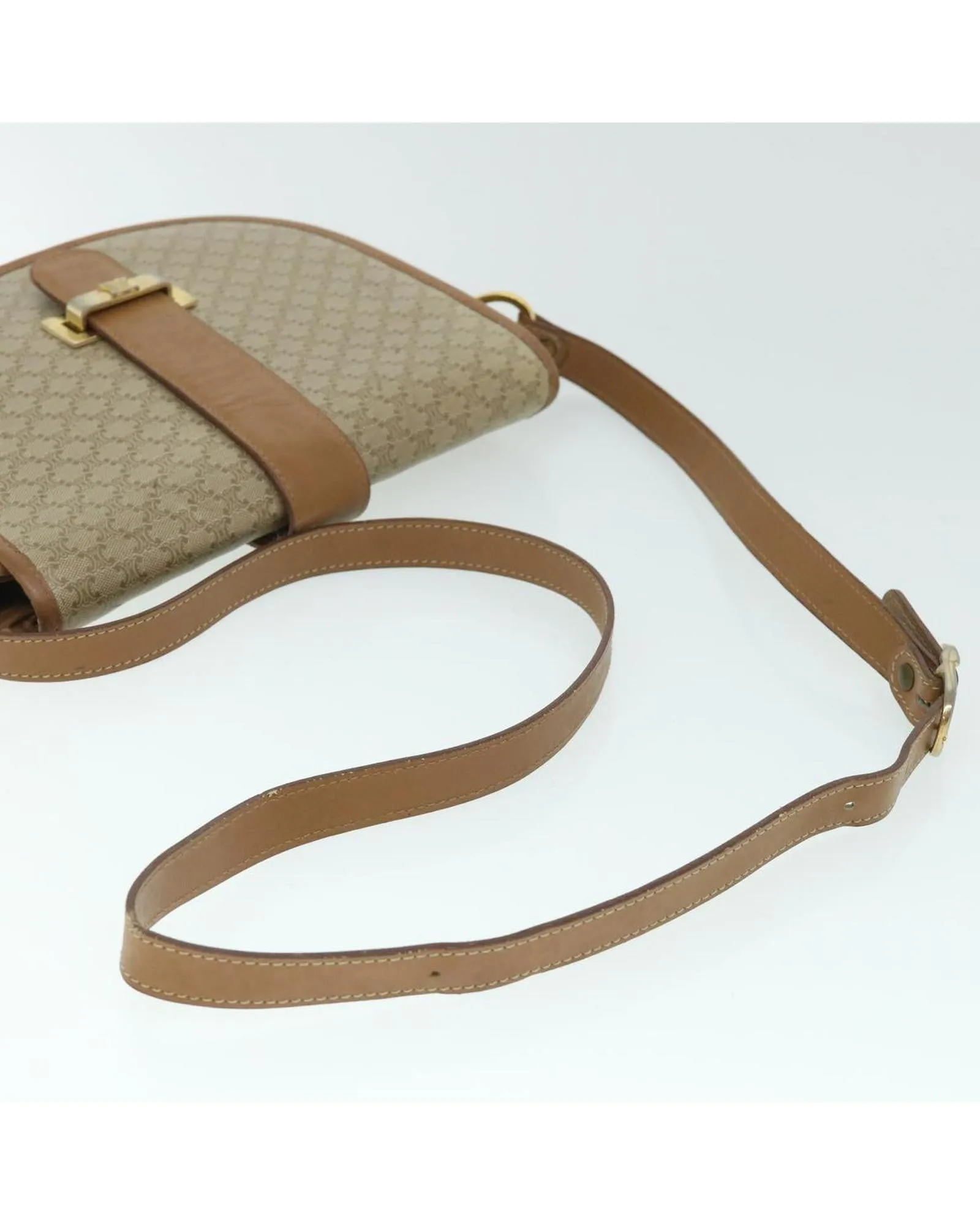 Beige Canvas Shoulder Bag