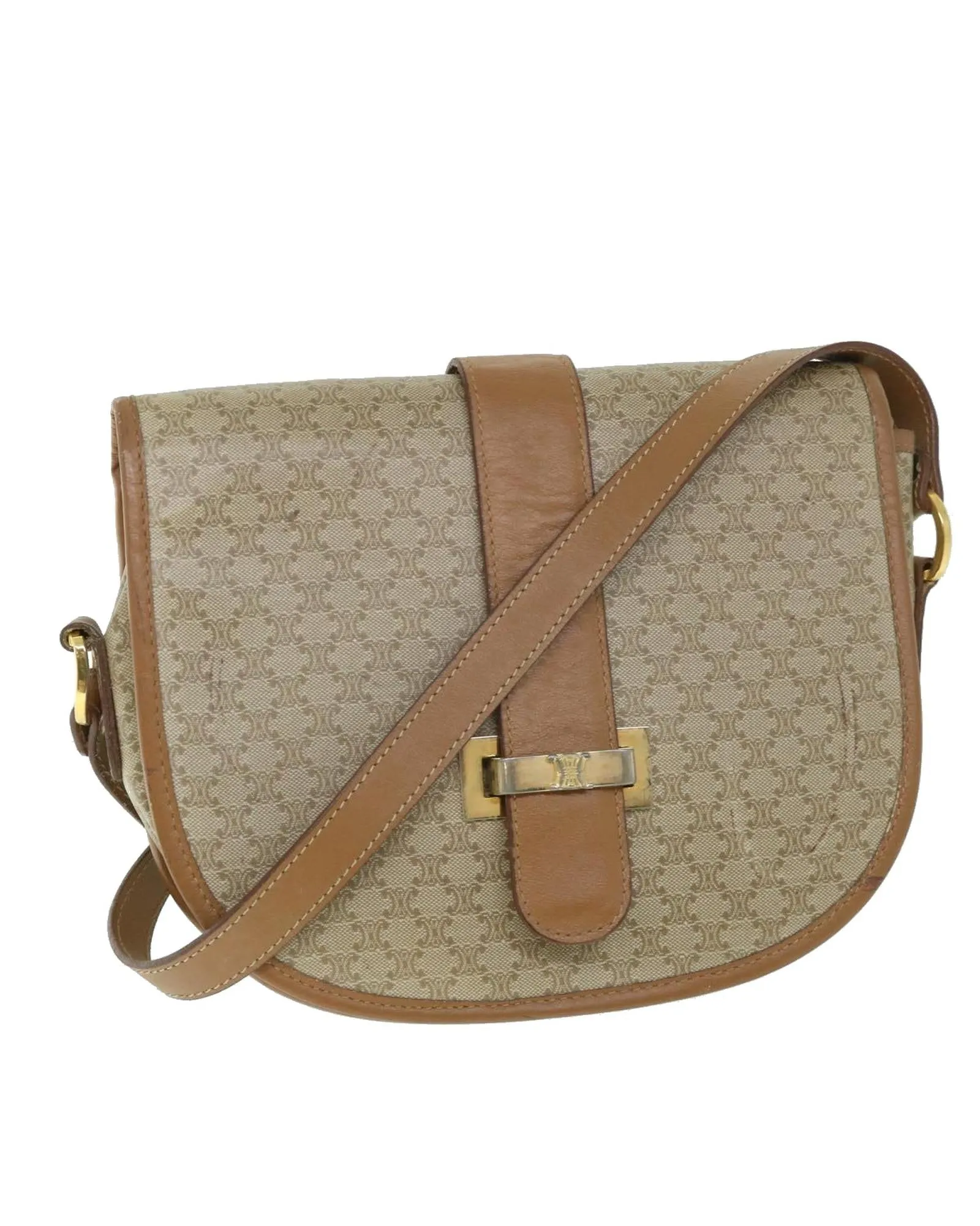 Beige Canvas Shoulder Bag