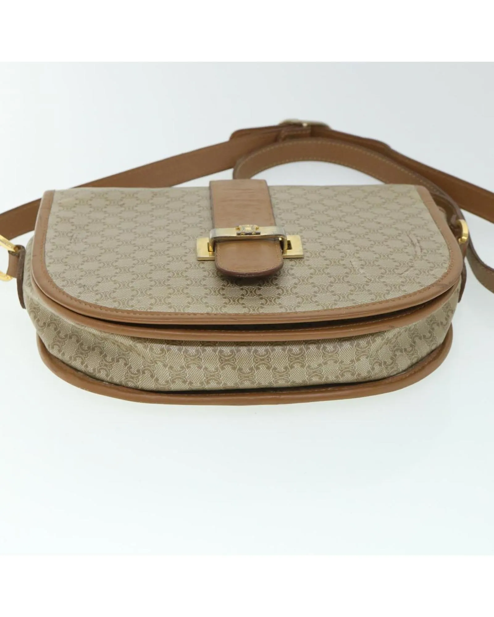 Beige Canvas Shoulder Bag