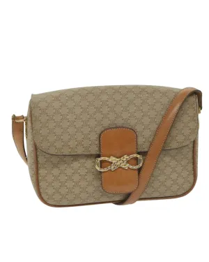 Beige Macadam Canvas Shoulder Bag with Adjustable Strap