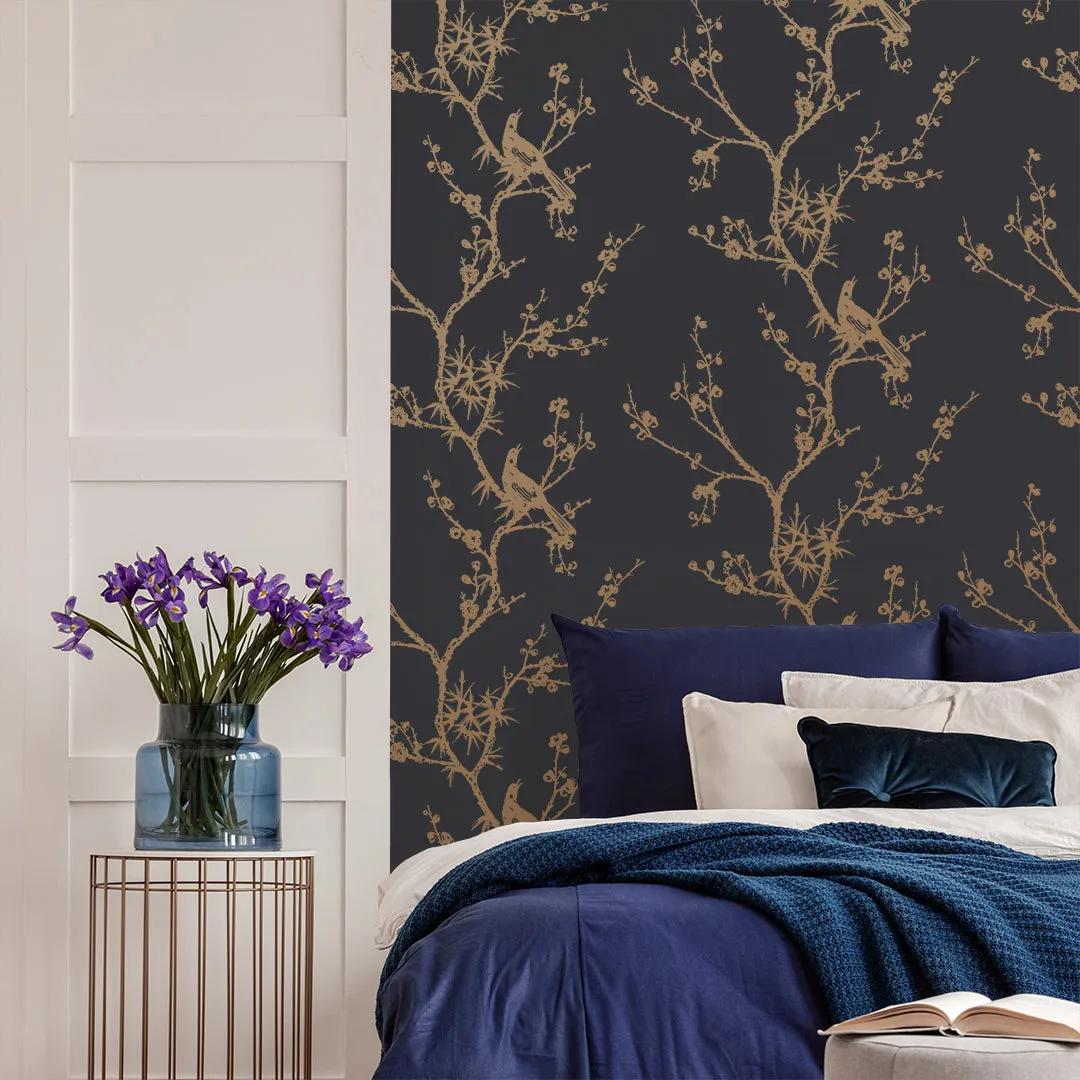 Bird Watching Peel and Stick Wallpaper By Cynthia Rowley