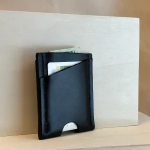 Black Vertical Leather Card Wallet