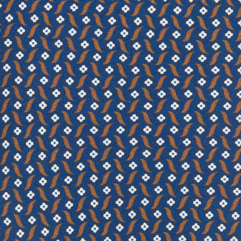 Blue Micro Motif Twill Silk Tie