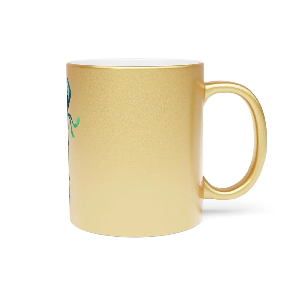 Blue Staff Metallic Mug (Silver / Gold)