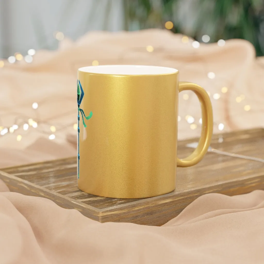 Blue Staff Metallic Mug (Silver / Gold)