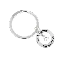 Bone Cancer Awareness Circle Charm Split Style Key Chains