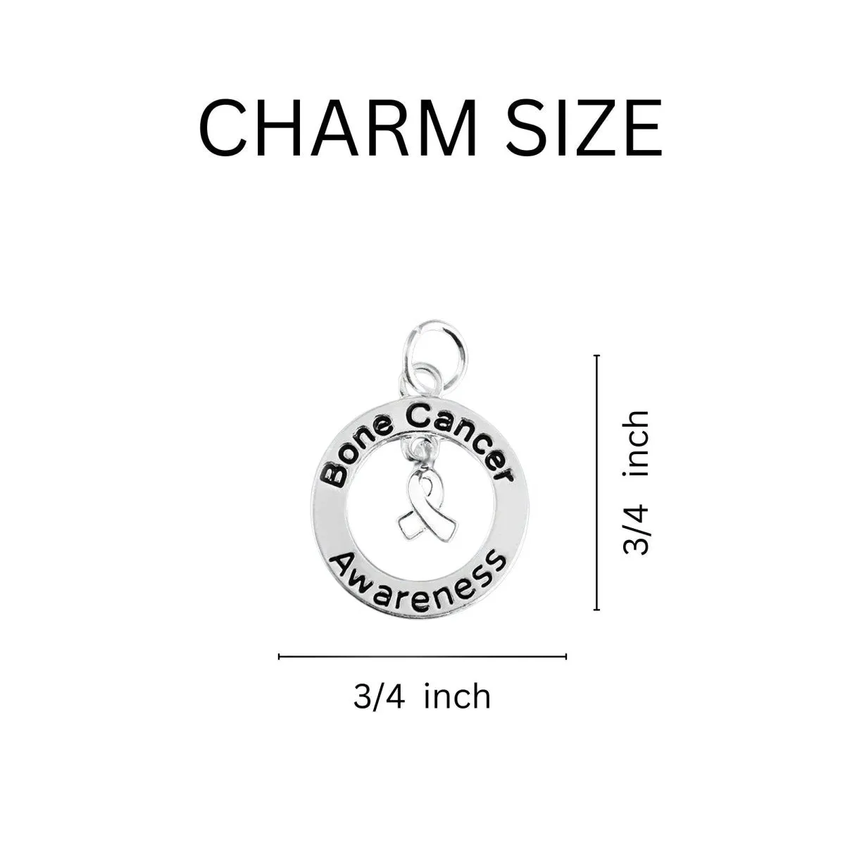 Bone Cancer Awareness Circle Charm Split Style Key Chains