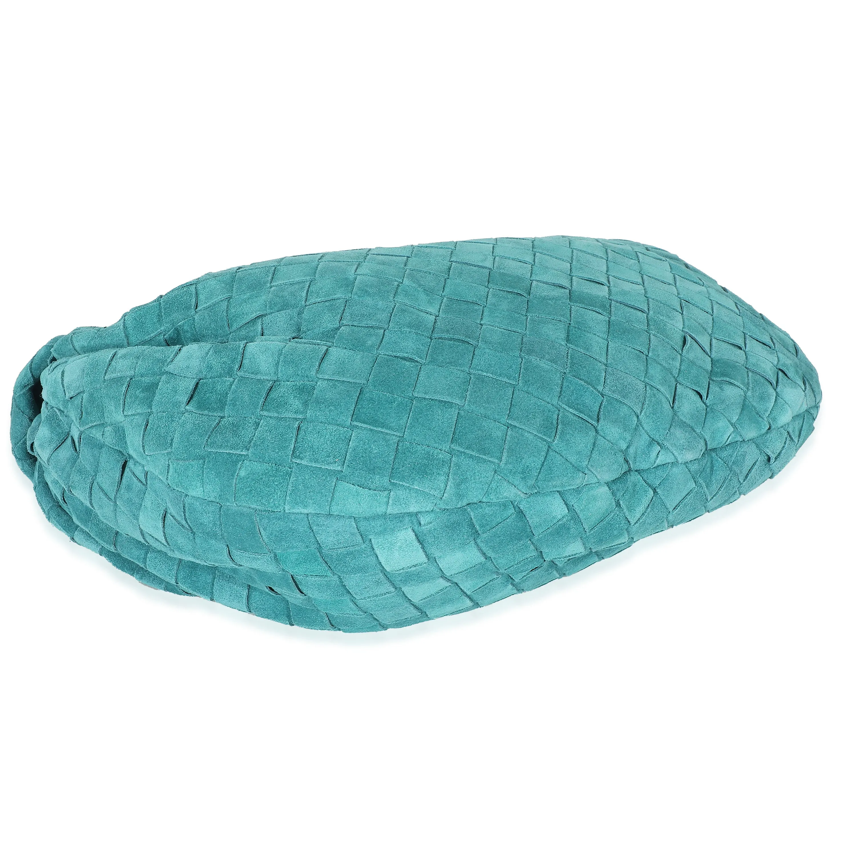 Bottega Veneta Teal Suede Intrecciato Teen Jodie