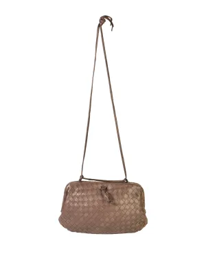 Bottega Veneta Vintage Mushroom Brown Intrecciato Woven Leather Shoulder Bag