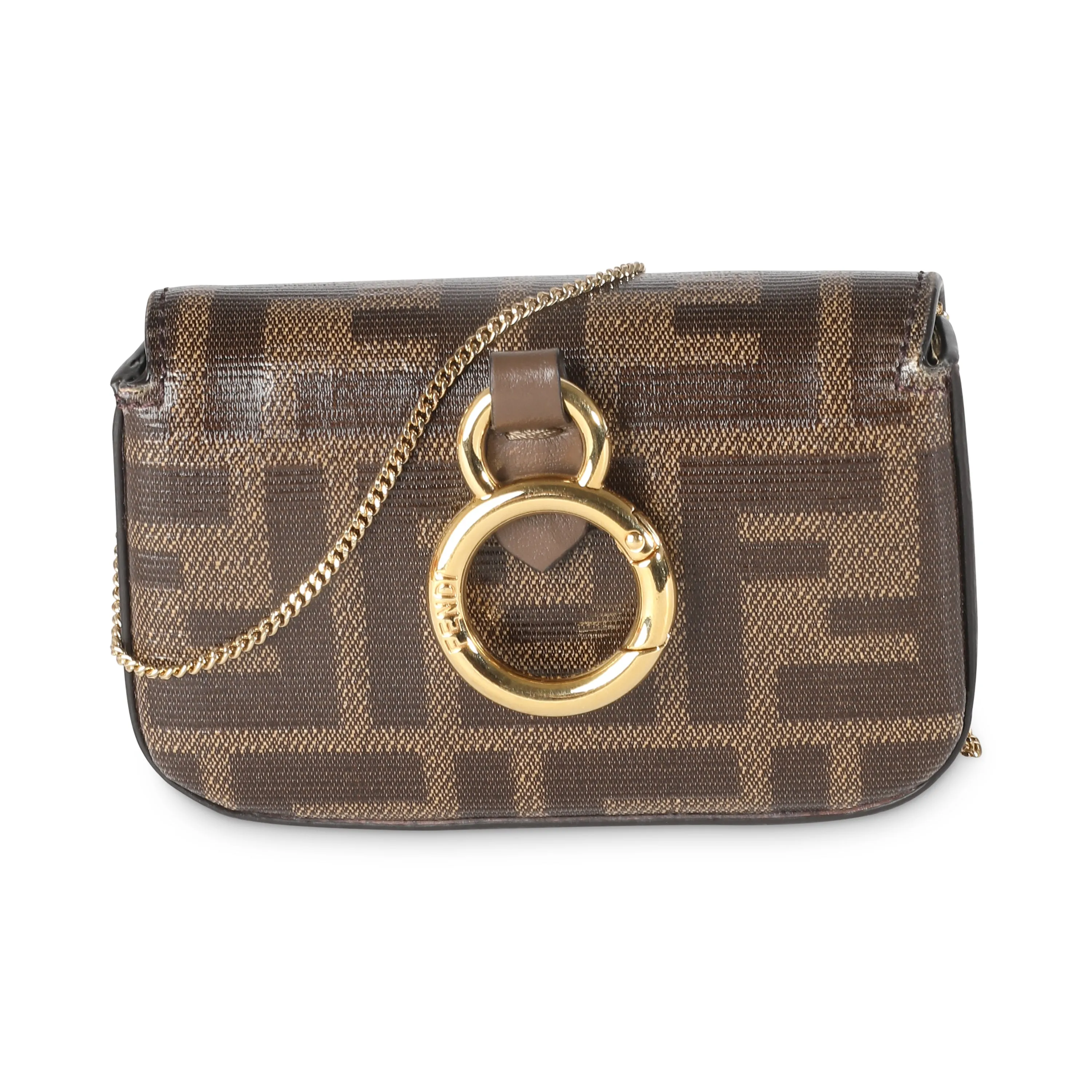 Brown Glazed Fabric FF 1974 Nano Baguette Charm