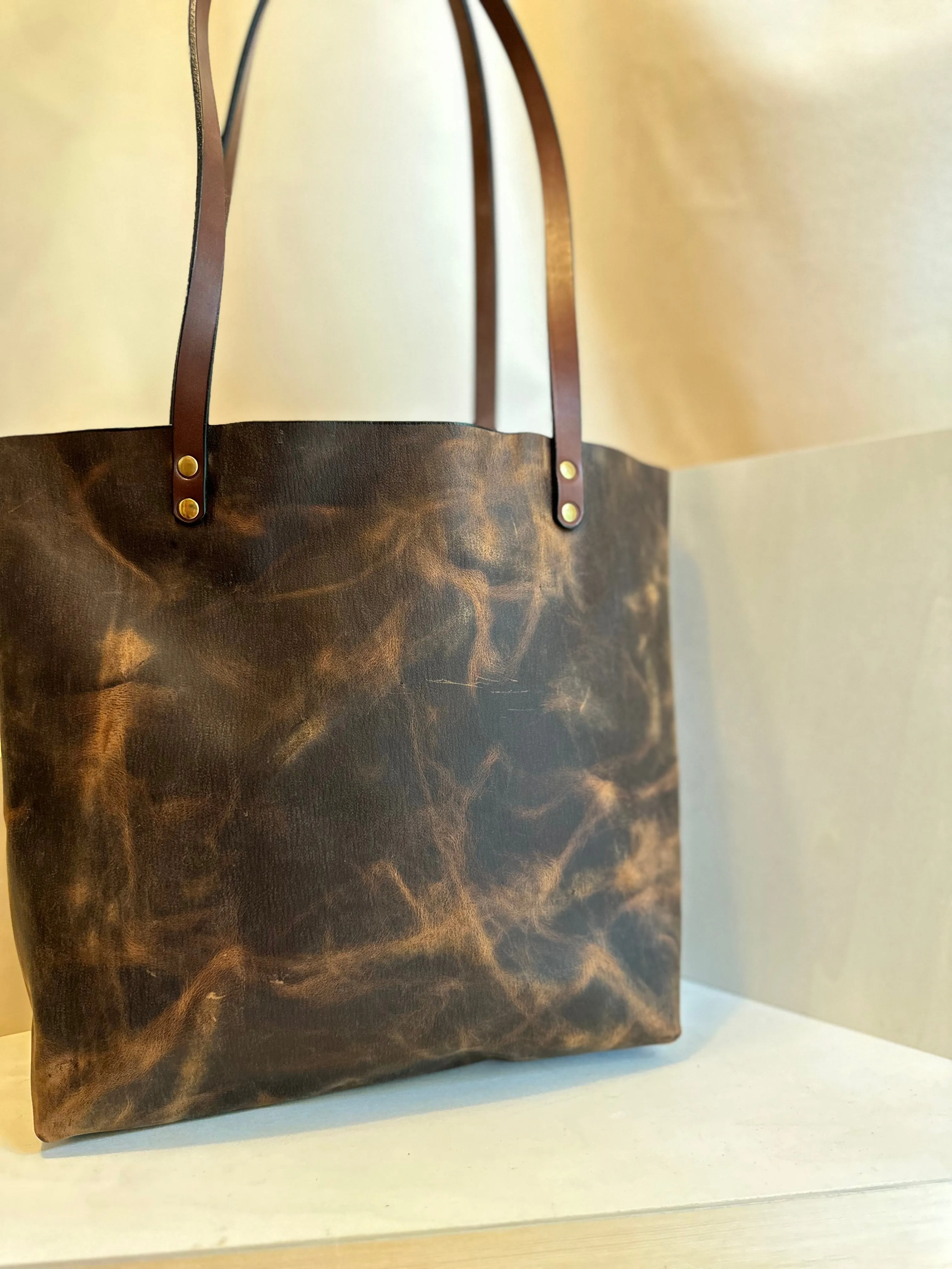 Brown Pull Up EDC Leather Tote Bag