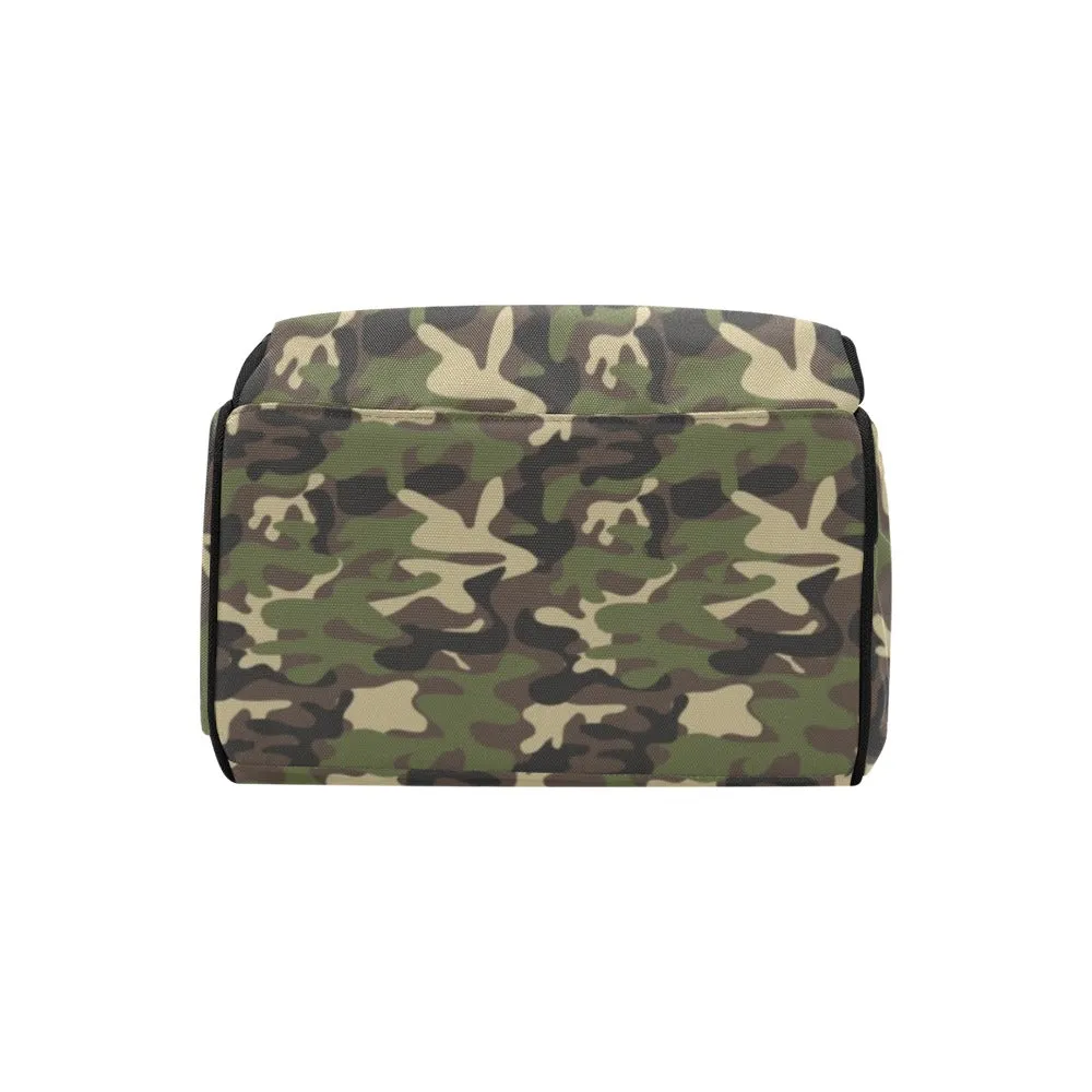 Camo Diaper Bag Backpack, Green Camouflage Baby Boy Girl Waterproof Insulated Pockets Stylish Mom Dad Designer Men Women Multipurpose