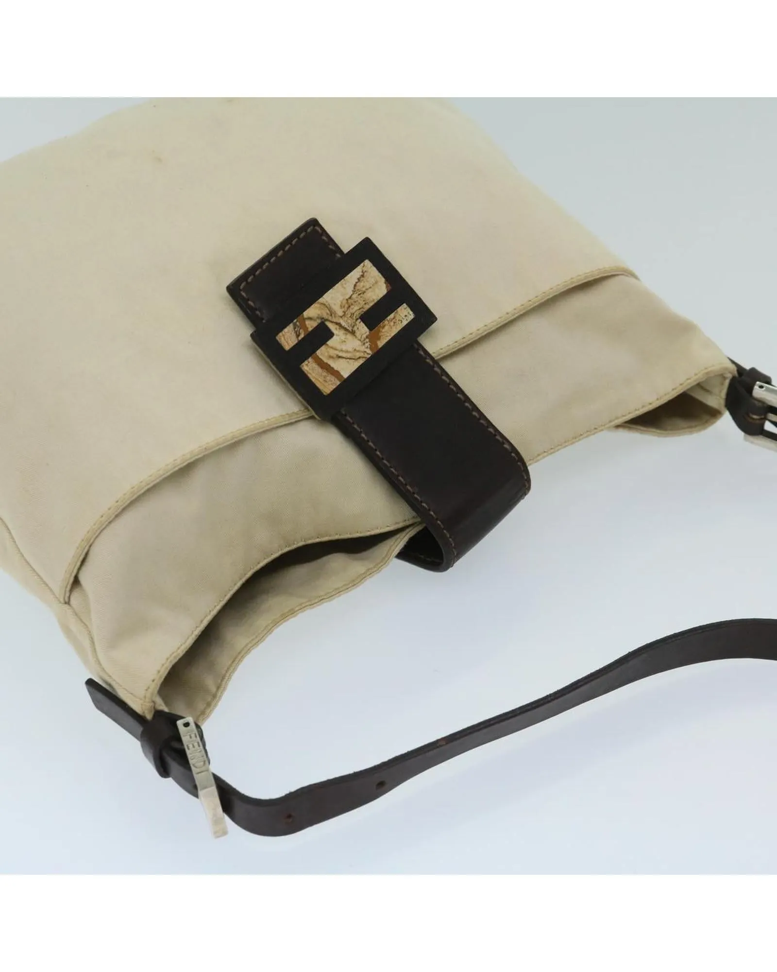 Canvas Beige Shoulder Bag with Dust Bag - Italy Made