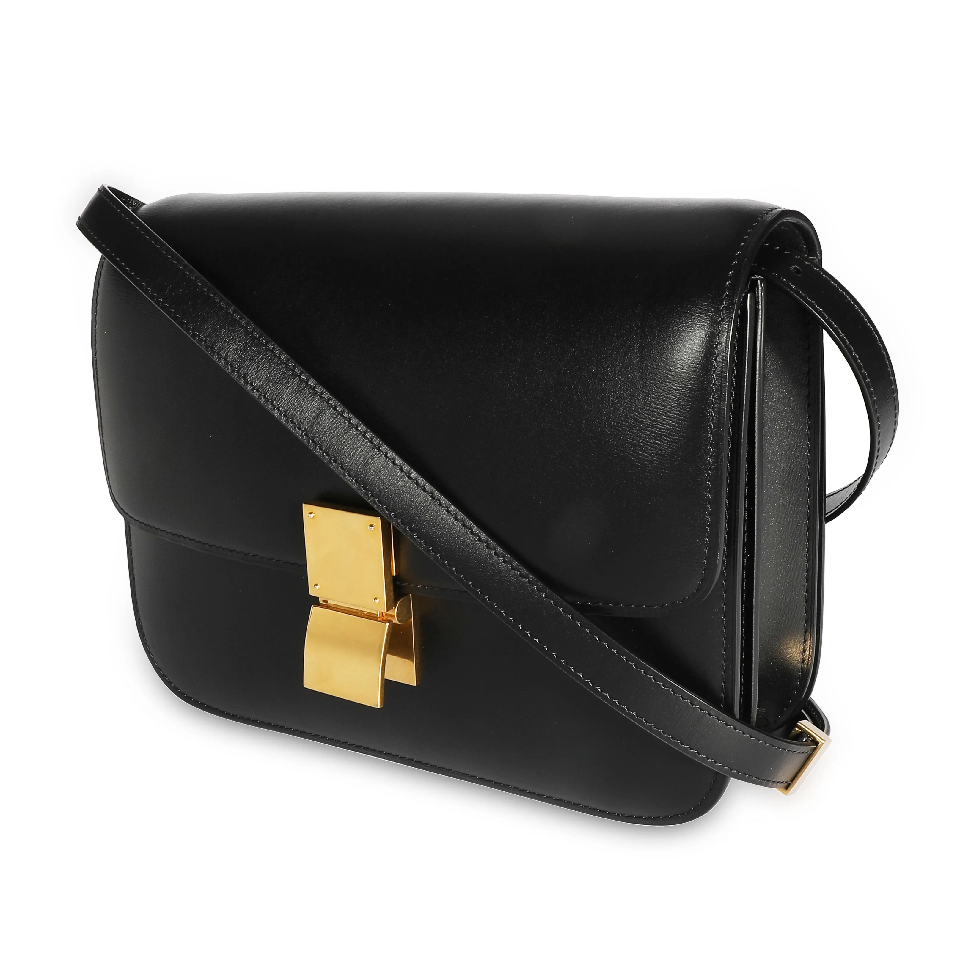 Celine Black Smooth Calfskin Classic Box Bag