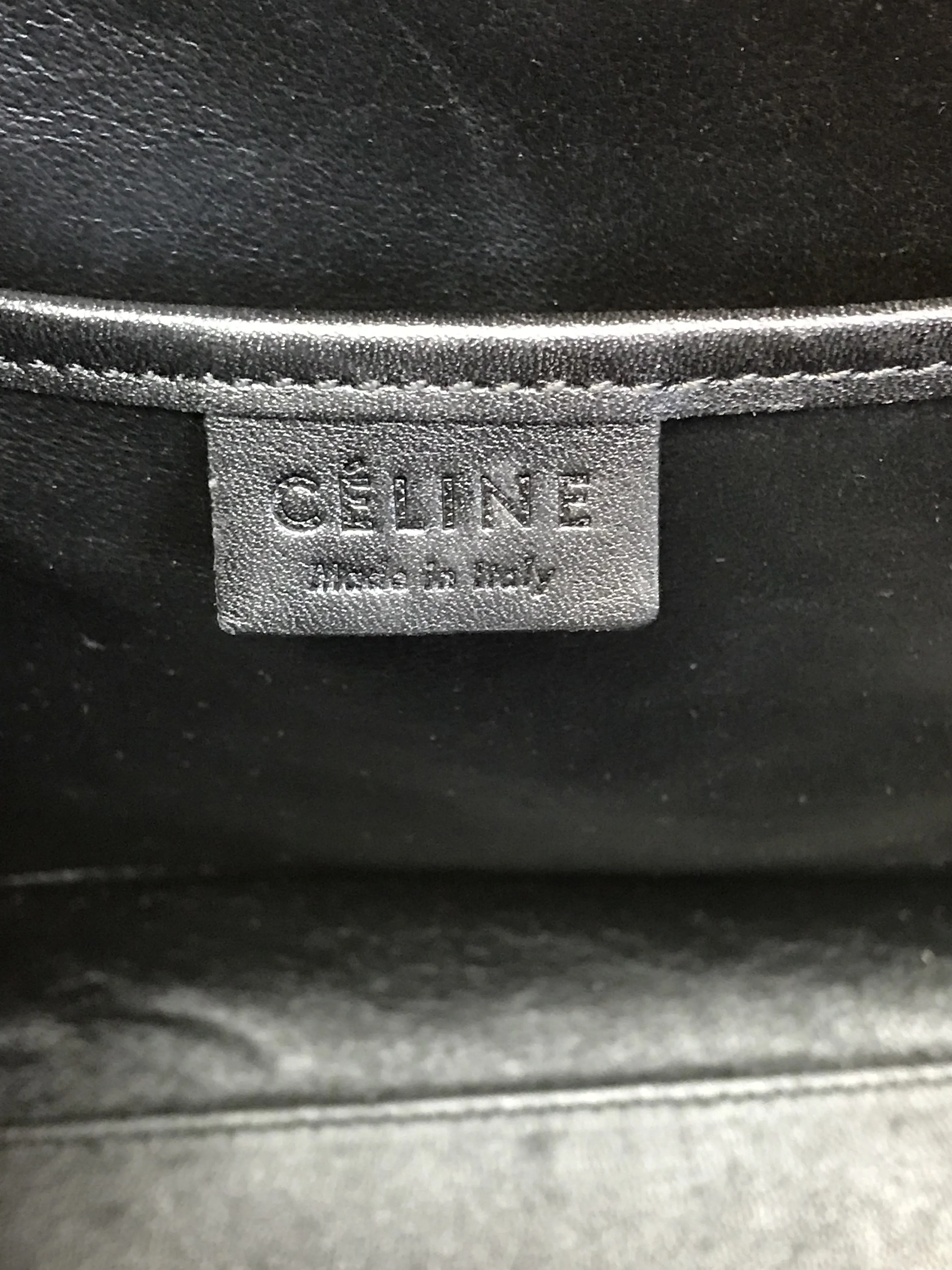 Celine Calfskin Leather and Suede Tricolor Nano Luggage Tote Bag