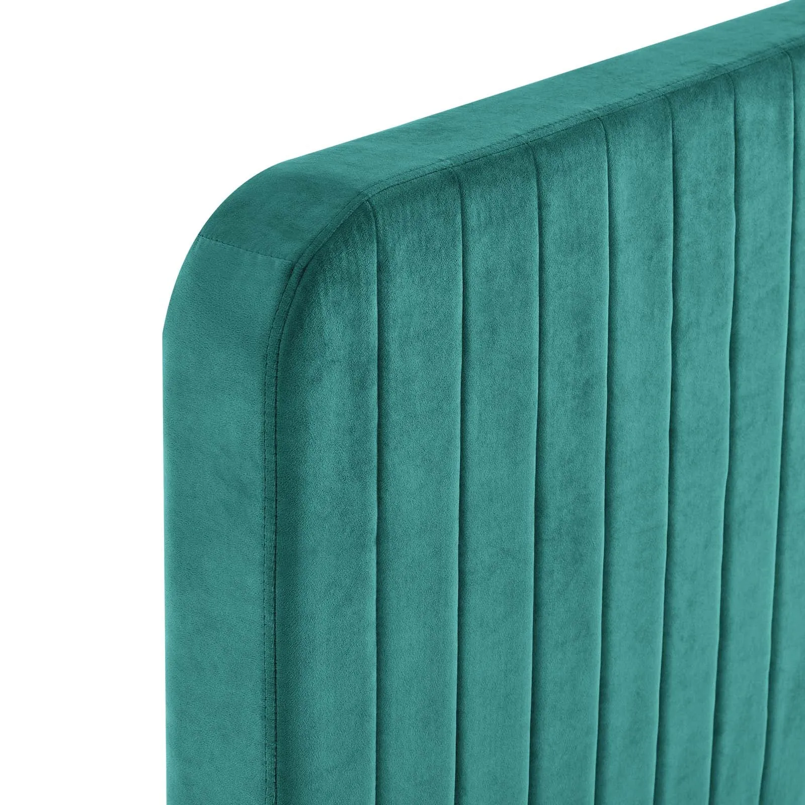 Celine Channel Tufted Performance Velvet Full Platform Bed Teal MOD-6335-TEA