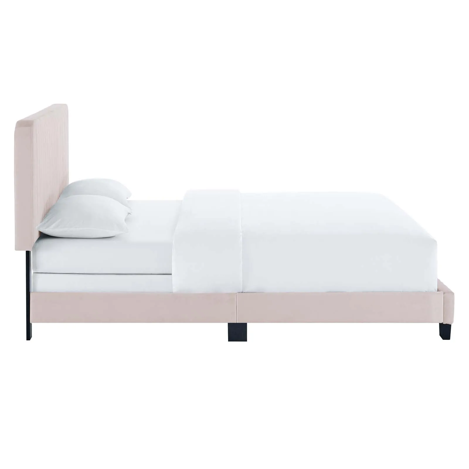 Celine Channel Tufted Performance Velvet Twin Bed Pink MOD-6332-PNK