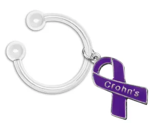 Crohn's Disease Awareness Ribbon Keychains