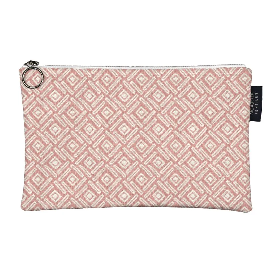 Elva Pink   Grey Makeup Bag - Large