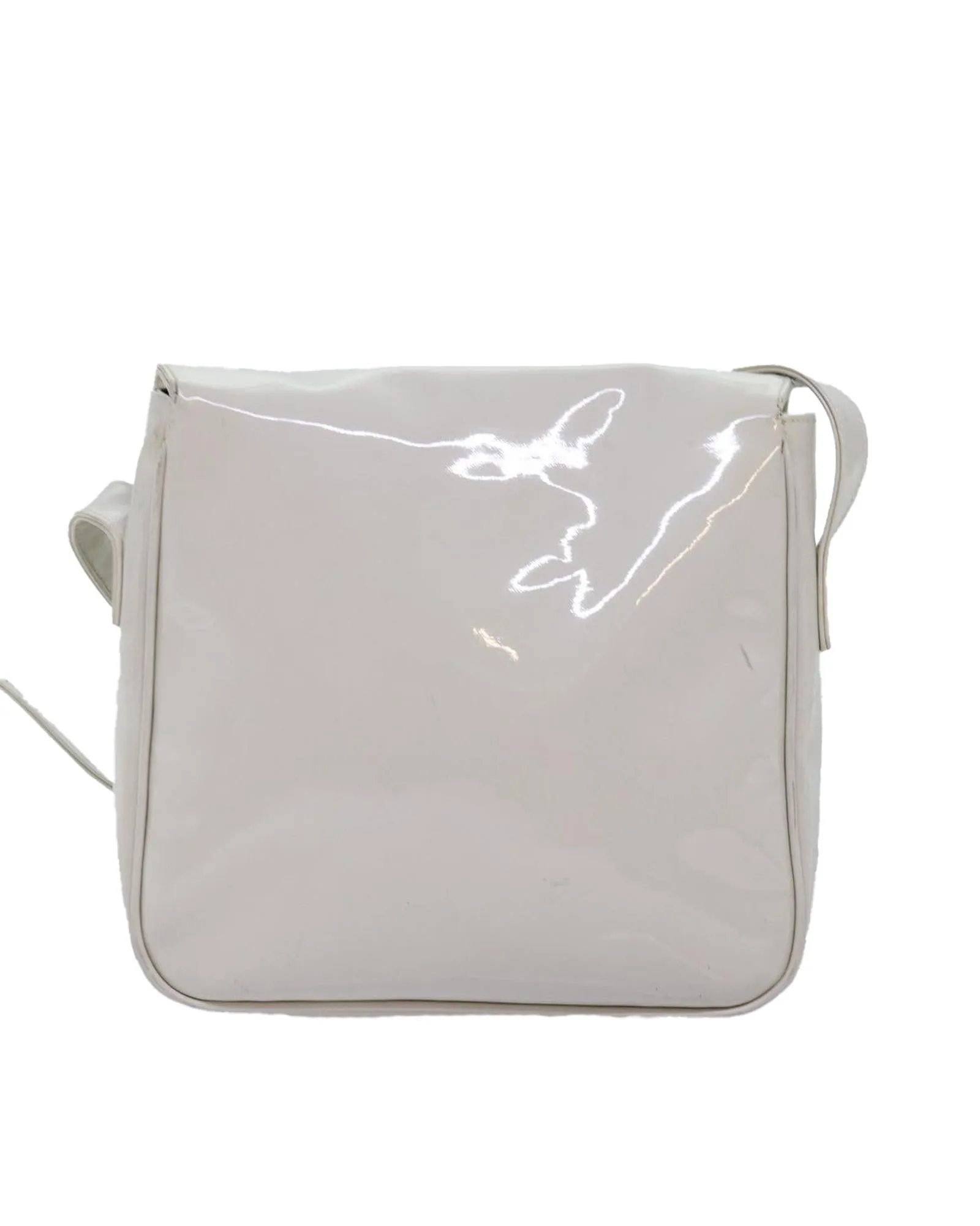 Enamel White Shoulder Bag with Dust Bag - Italian Made