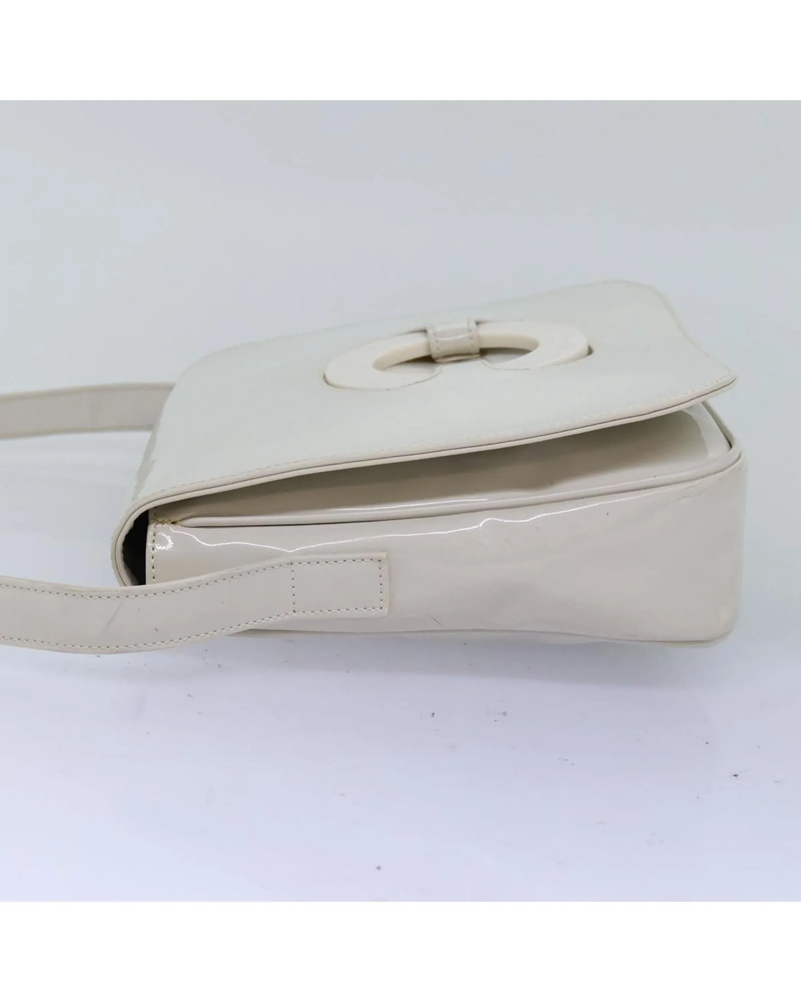 Enamel White Shoulder Bag with Dust Bag - Italian Made