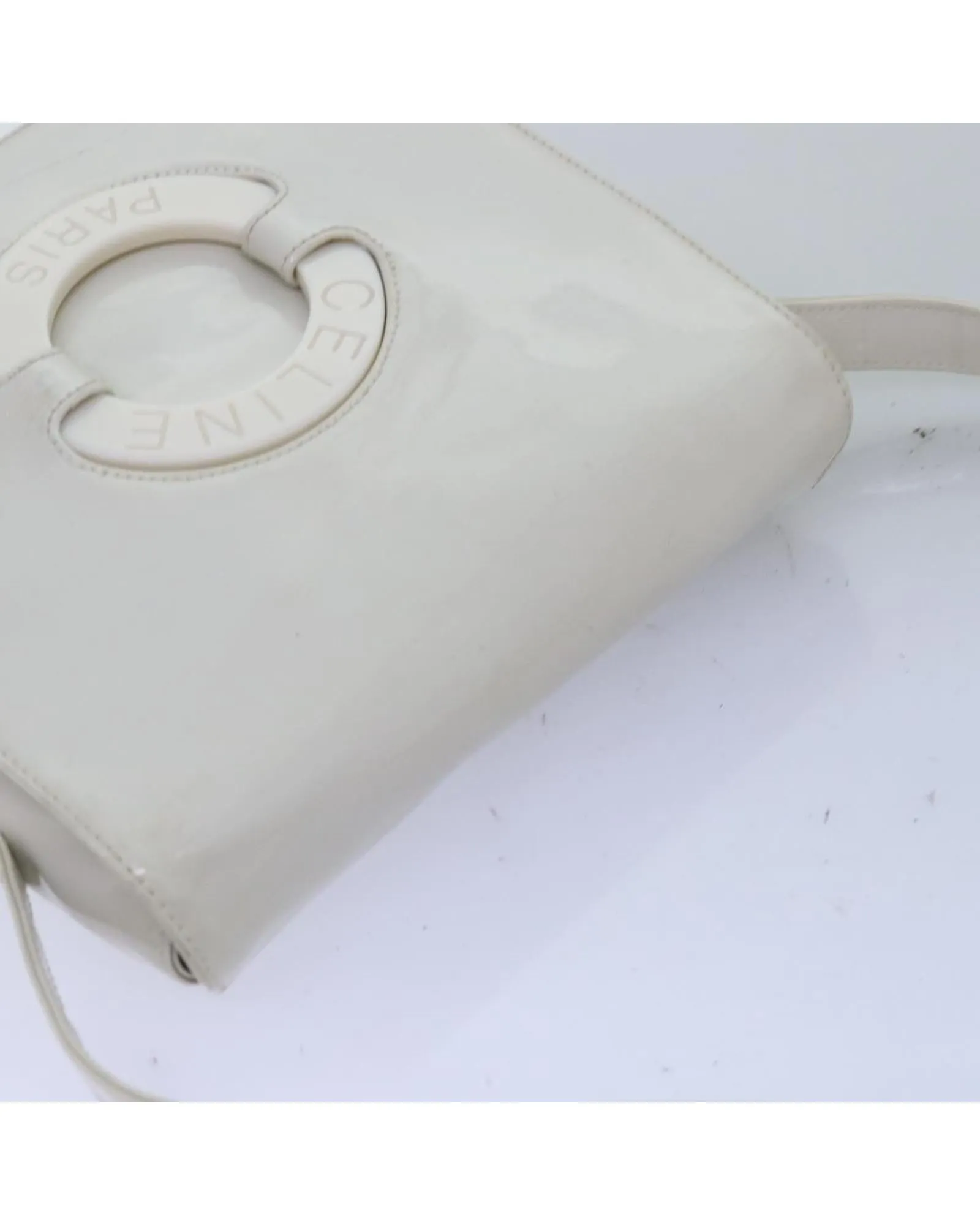 Enamel White Shoulder Bag with Dust Bag - Italian Made