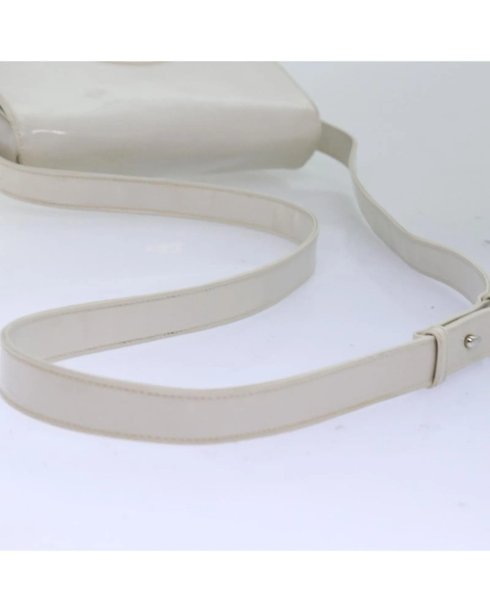 Enamel White Shoulder Bag with Dust Bag - Italian Made