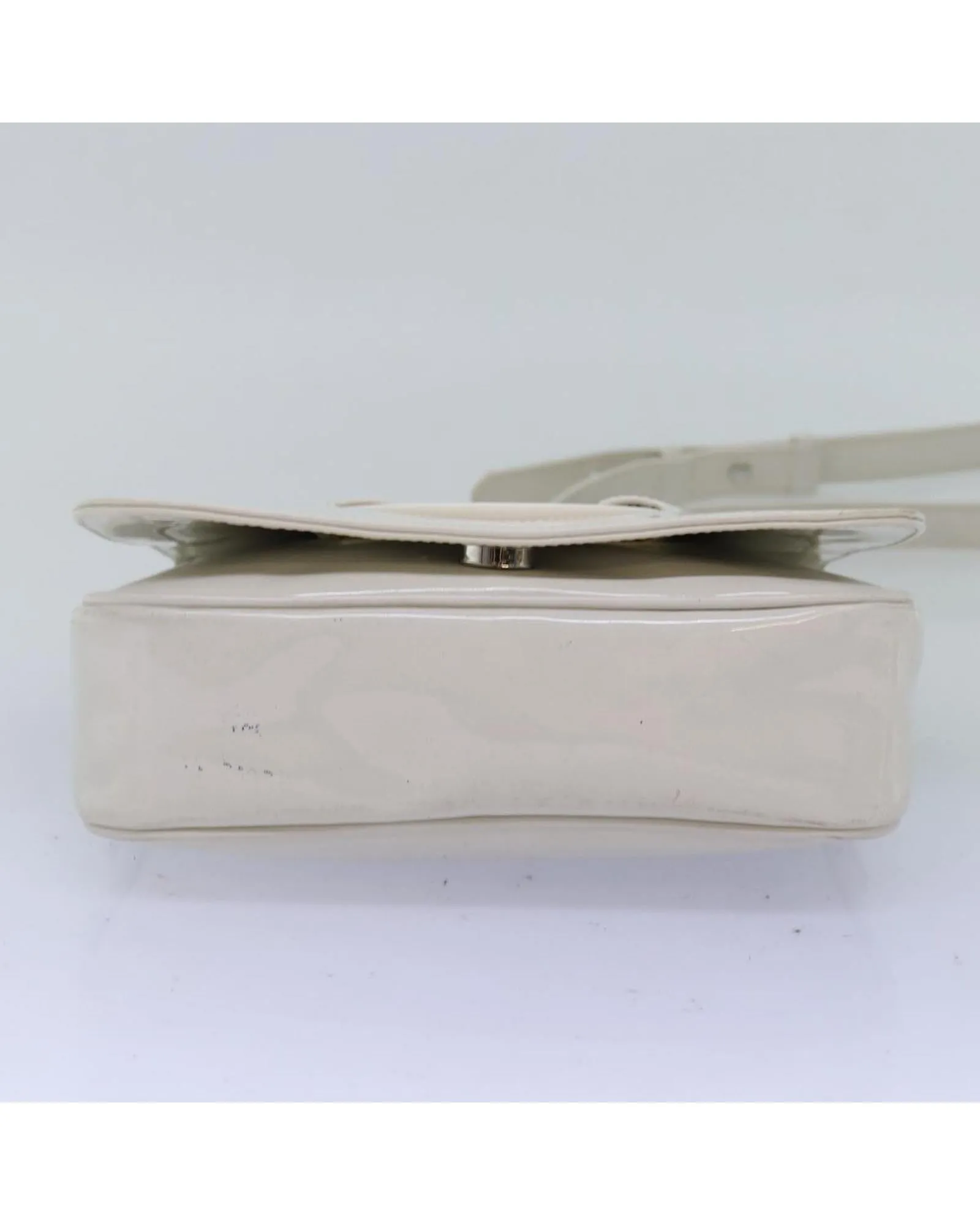 Enamel White Shoulder Bag with Dust Bag - Italian Made