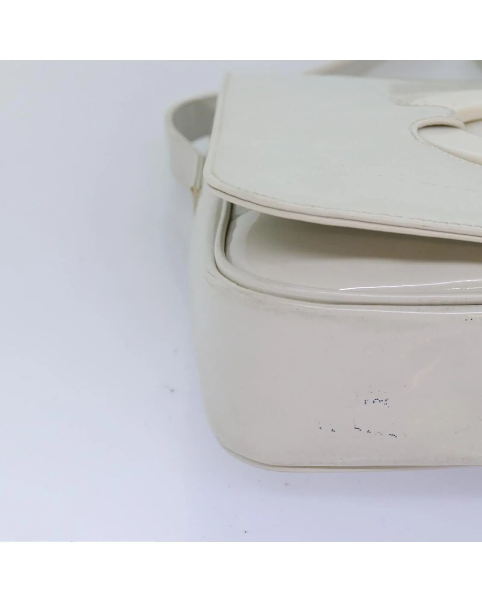 Enamel White Shoulder Bag with Dust Bag - Italian Made