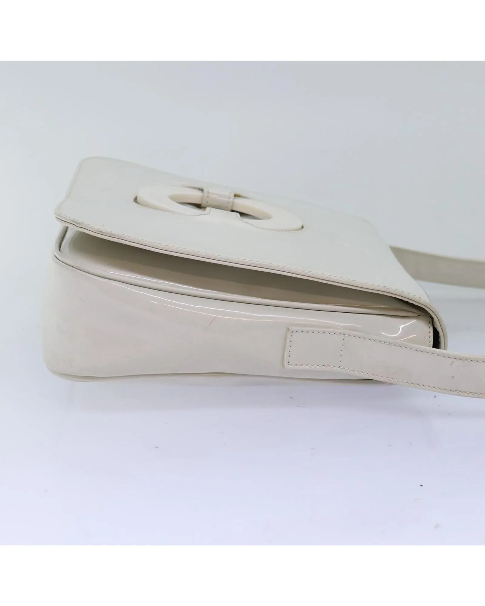 Enamel White Shoulder Bag with Dust Bag - Italian Made