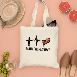 Faith Hope Love Canvas Tote Bags - Christian Tote Bags - Printed Canvas Tote Bags - Cute Tote Bags - Religious Tote Bags - Gift For Christian - Ciaocustom