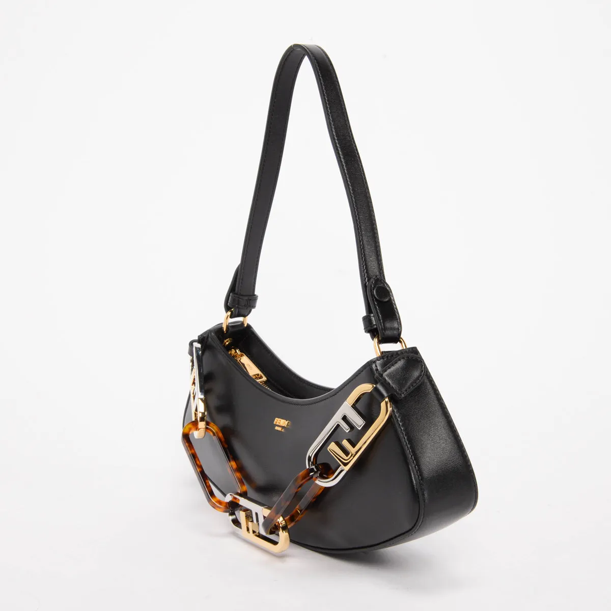 Fendi Black Calfskin O'Lock Swing Bag