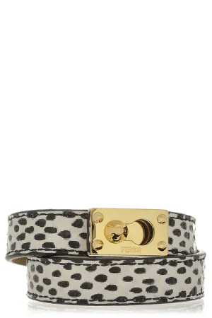 FENDI GOLDMINE Black and White Wrap Bracelet