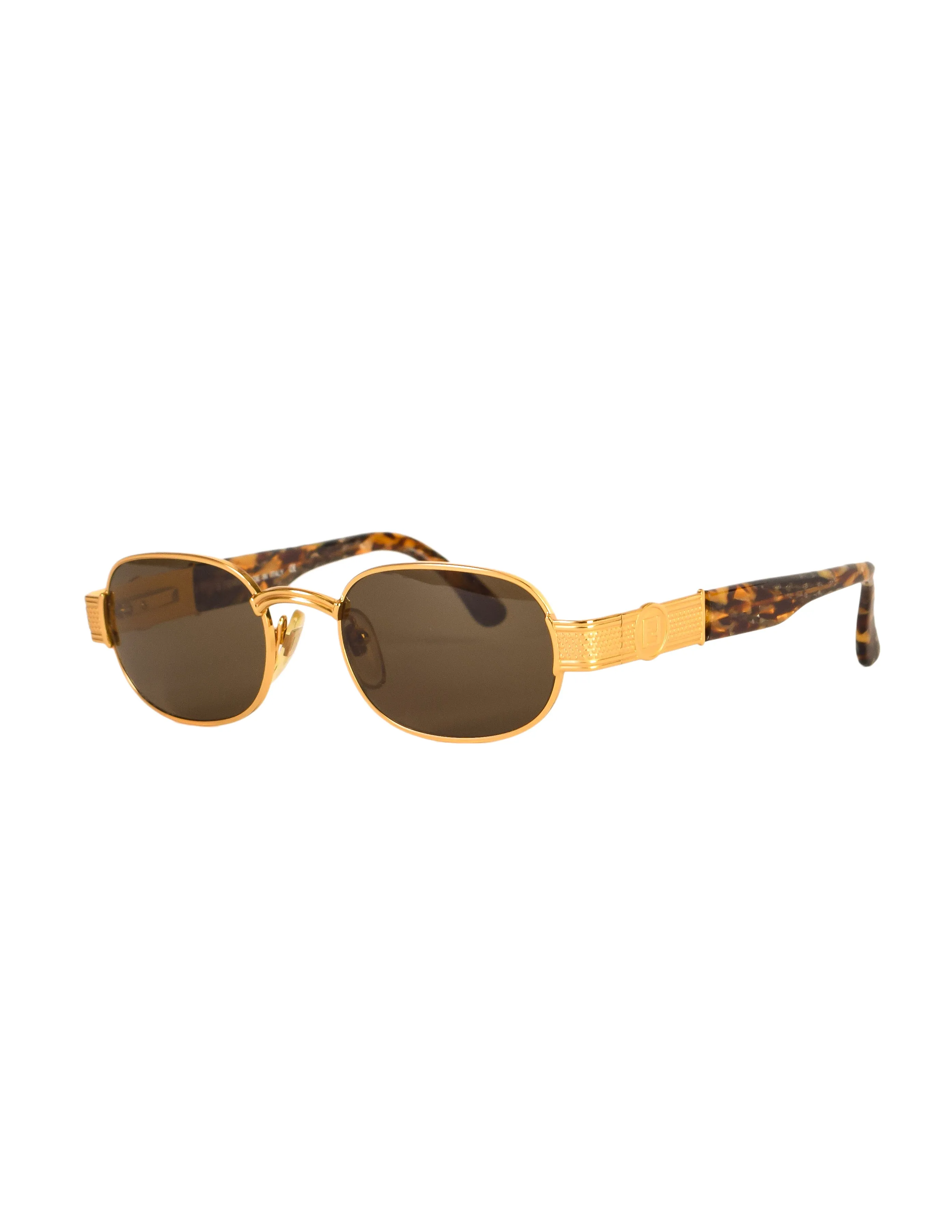 Fendi Vintage 308 034 Gold Rim FF Logo Tortoise Sunglasses