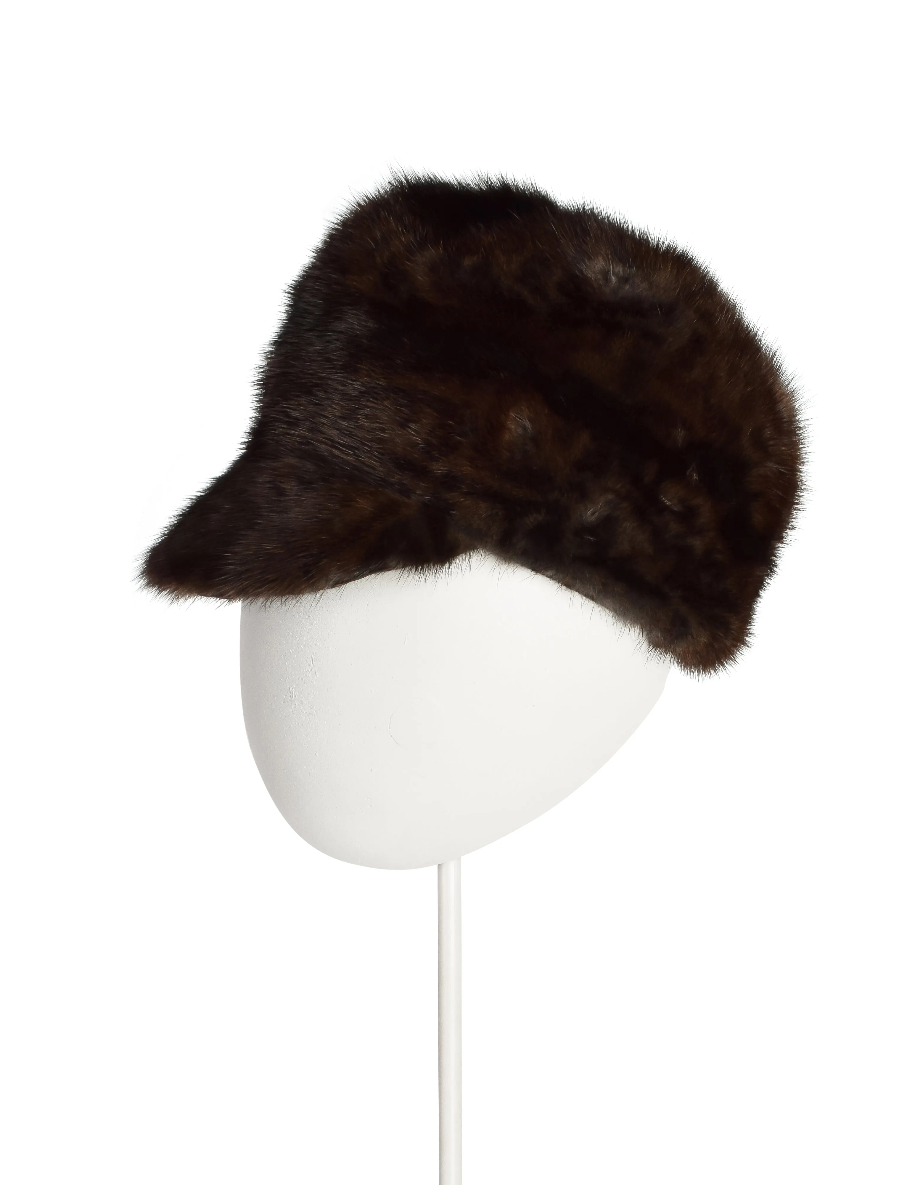 Fendi Vintage Resinato Reversible Dark Brown Mink Fur Hat