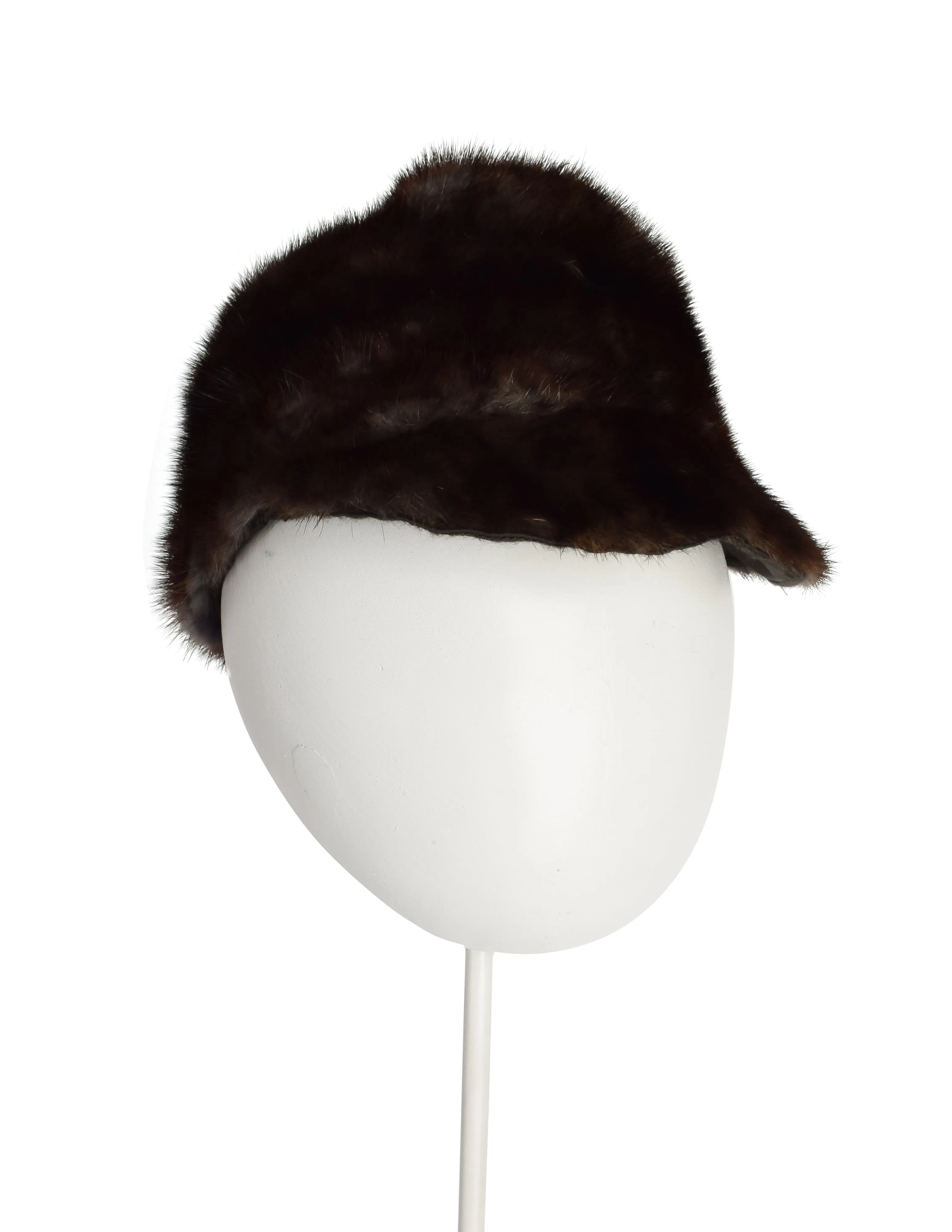 Fendi Vintage Resinato Reversible Dark Brown Mink Fur Hat