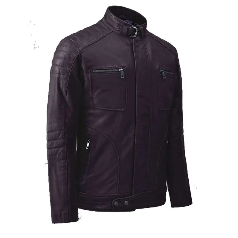 Genuine High Quality Firefly Moto Purple Leather Biker Jacket