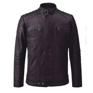 Genuine High Quality Firefly Moto Purple Leather Biker Jacket