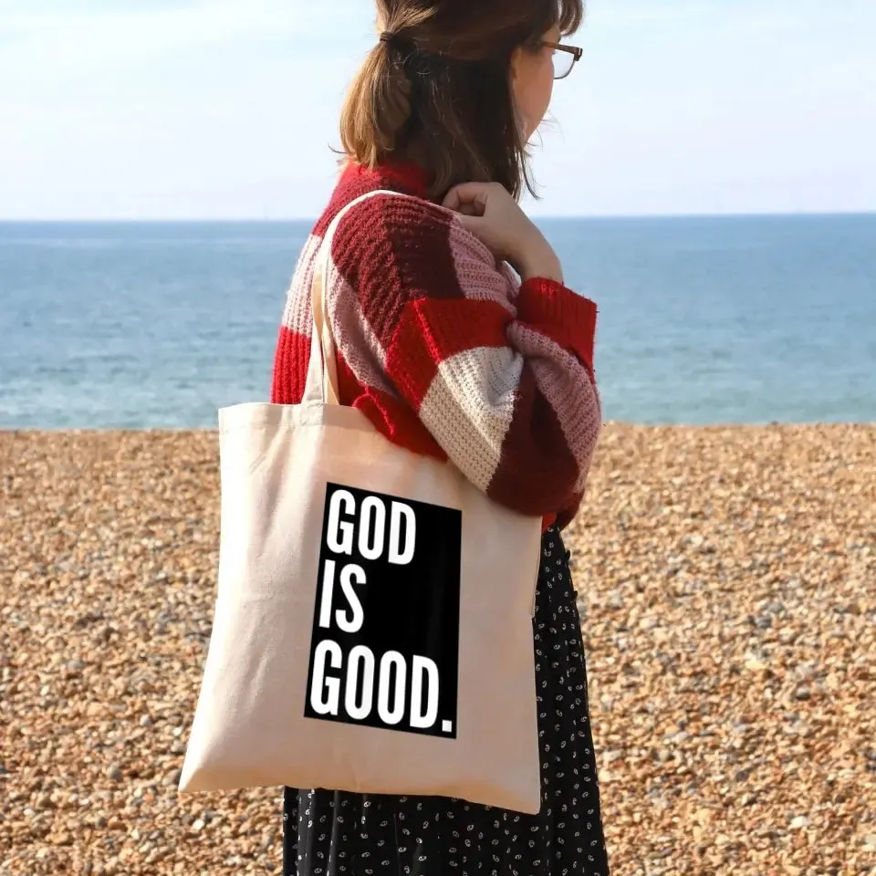 God Is Good Canvas Tote Bags - Christian Tote Bags - Printed Canvas Tote Bags - Cute Tote Bags - Religious Tote Bags - Gift For Christian - Ciaocustom