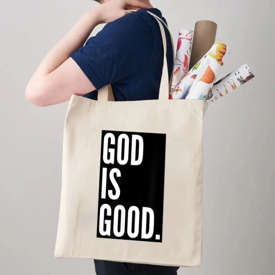 God Is Good Canvas Tote Bags - Christian Tote Bags - Printed Canvas Tote Bags - Cute Tote Bags - Religious Tote Bags - Gift For Christian - Ciaocustom