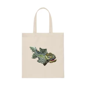 Green Fish Canvas Tote Bag