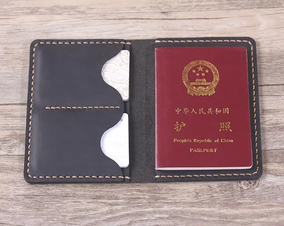 Handmade Personalized Leather Travel Passport Wallet