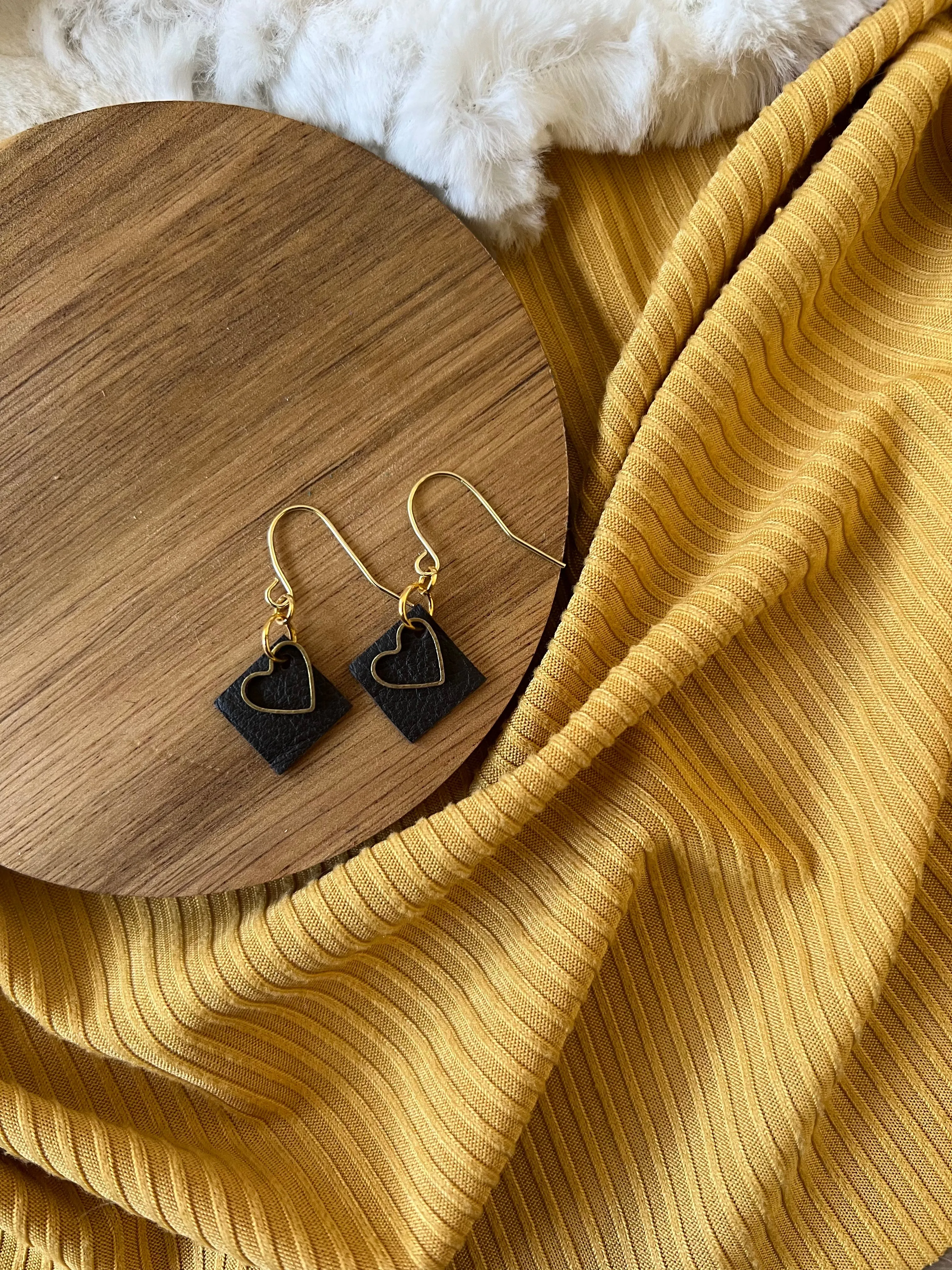 Heart Leather Earrings