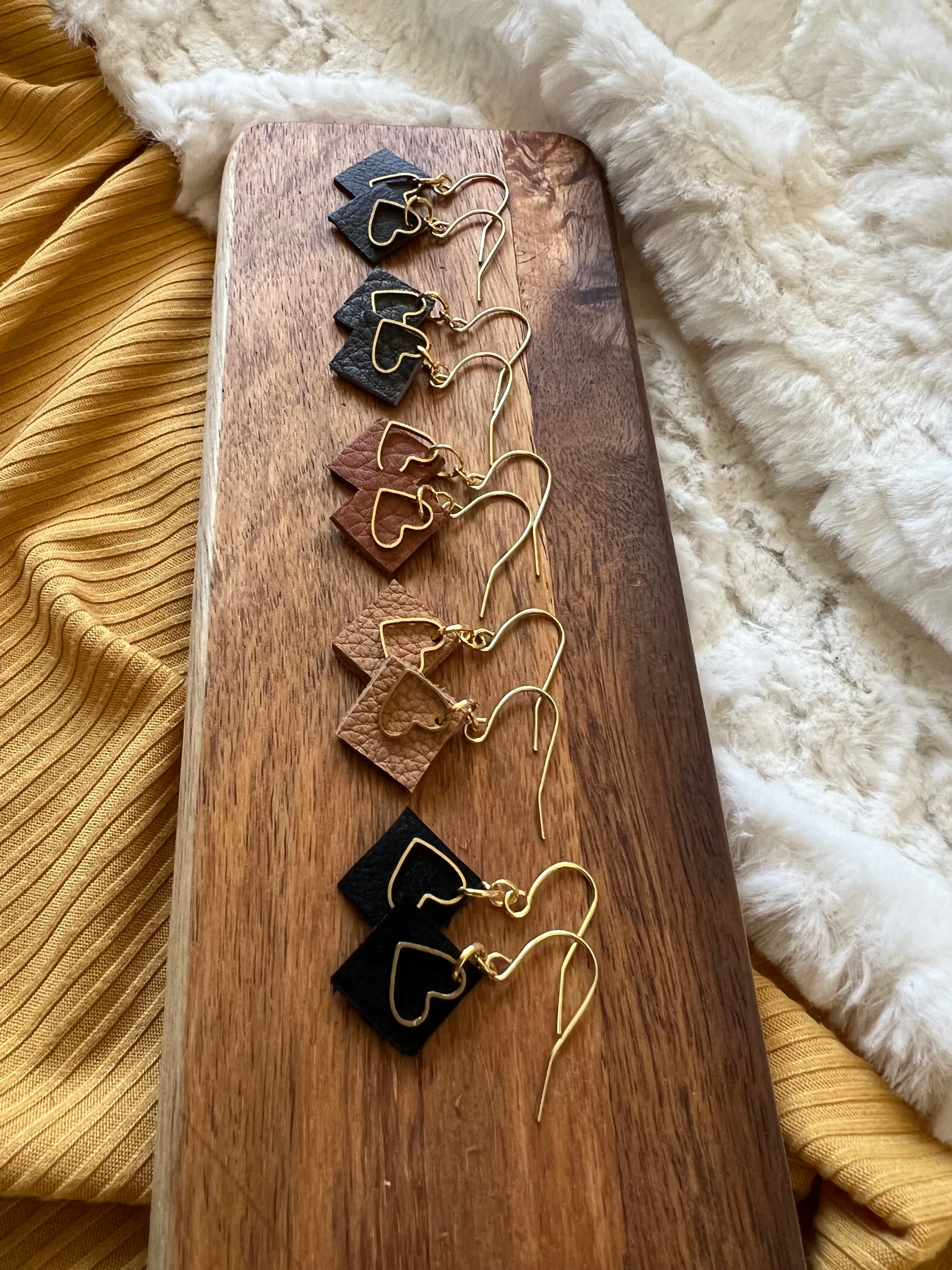 Heart Leather Earrings