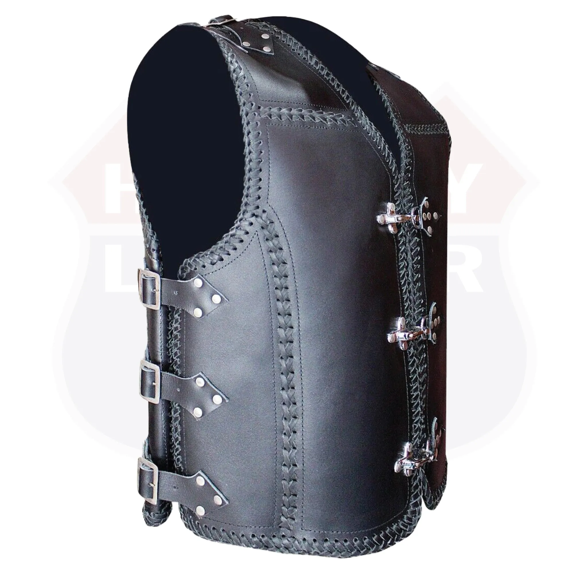 Heavy Metal Rocker Braid Waistcoat Motorcycle Vest SKU # HL11751