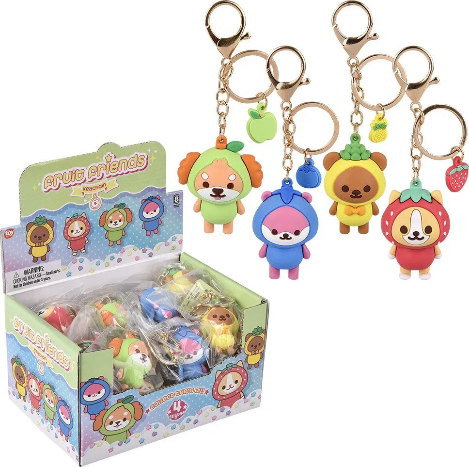 Kawaii Fruit Animal Clip On Keychain