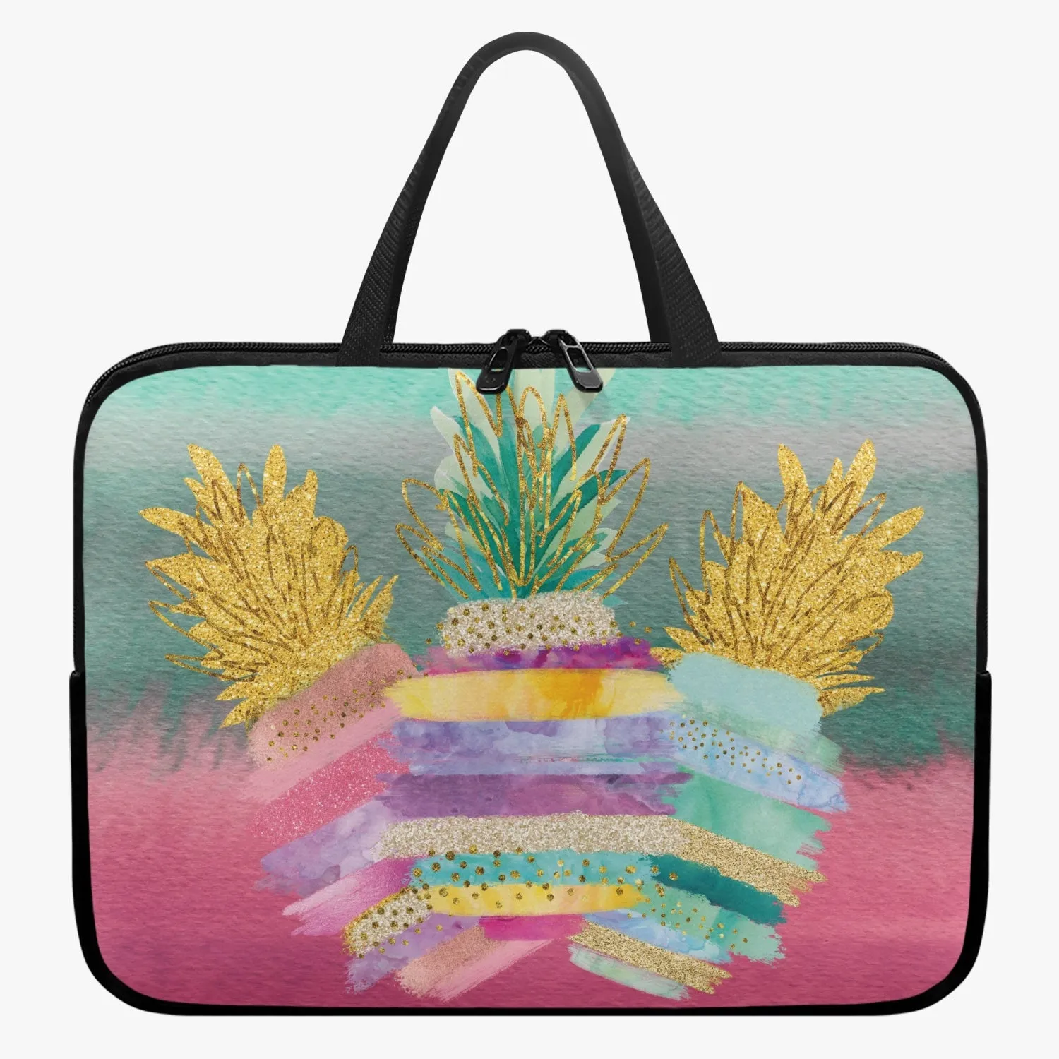 Laptop Sleeve with Handles - Pineapple art